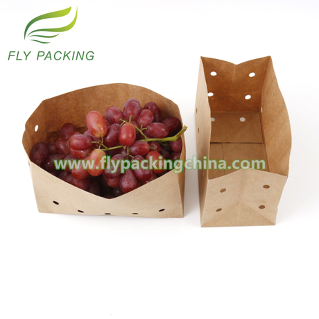 Custom Biodegradable Recyclable Food Grade Vegetable Fruit Kraft Paper Stand Up Bag