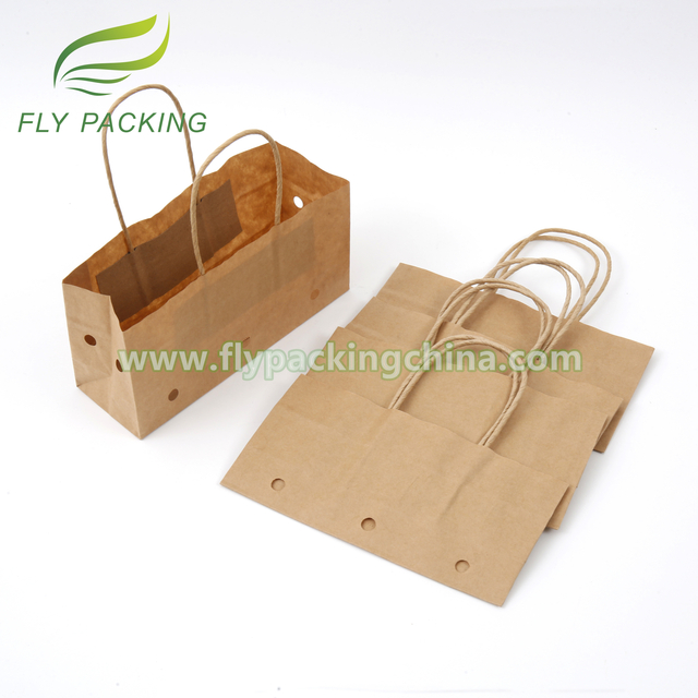 OEM ODM Factory Fruit Kraft Paper Packaging Bags Sustainable Recyclable with Twisted Paper Handle