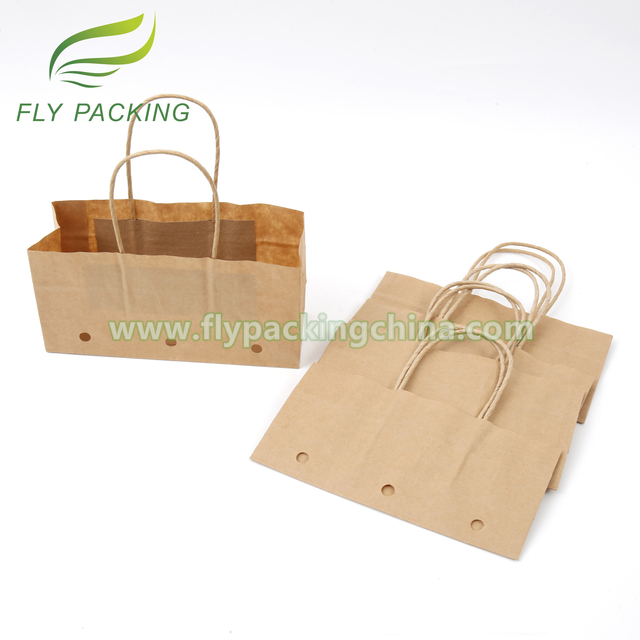 OEM ODM Factory Fruit Kraft Paper Packaging Bags Sustainable Recyclable with Twisted Paper Handle