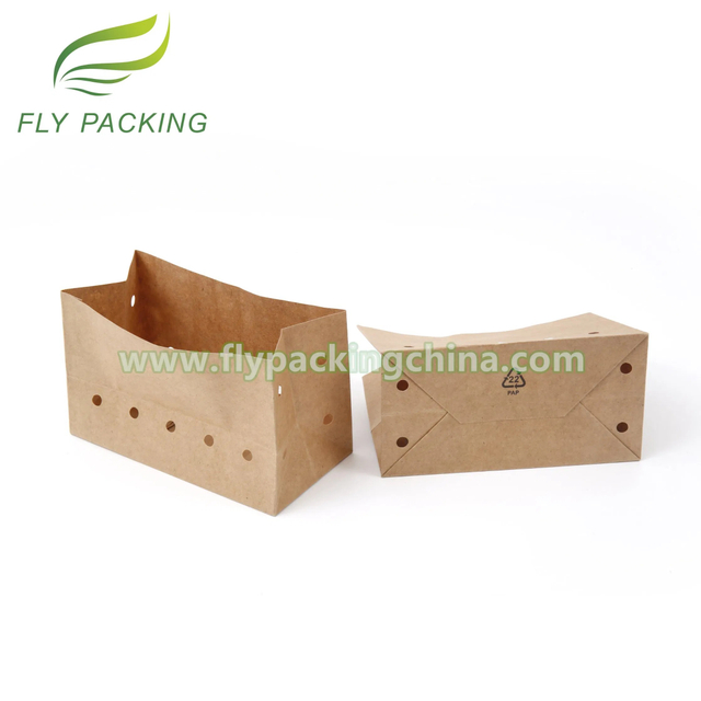 Recyclable Kraft Fruit Grape Paper Bags Greaseproof Material for Supermarket