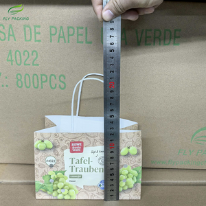 Custom Printed Kraft Paper Bags for Fruit | Durable Carrier Bags with Handles 